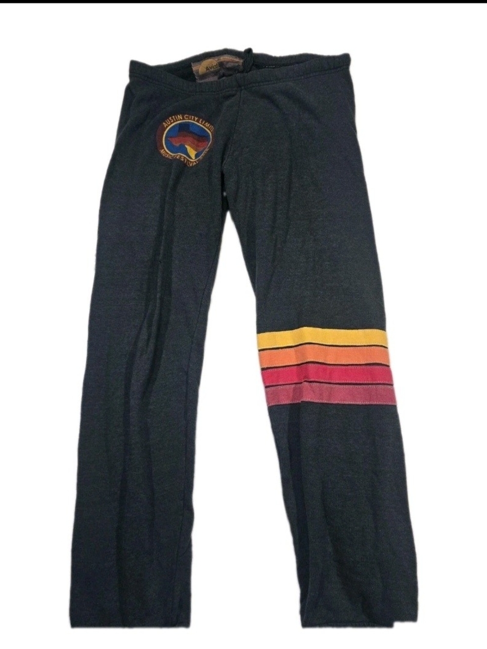 2017 Aviator Nation Mens Charcoal Sweatpants with Sunset Stripe Patch Size Med - Picture 3 of 14